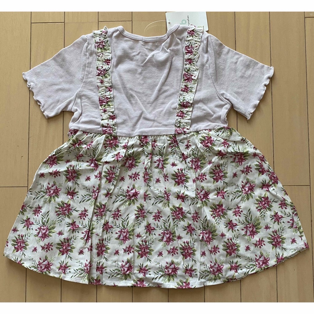 Branshes(ブランシェス)のブランシェス ボタニカル柄ドッキングTシャツ 150 キッズ/ベビー/マタニティのキッズ服女の子用(90cm~)(Tシャツ/カットソー)の商品写真