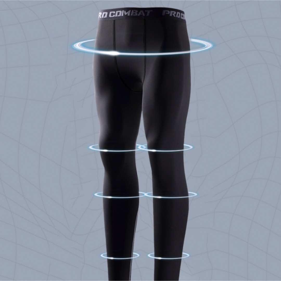 メンズレギンス　ブラック　黒　Ｌサイズ　スポーツ　トレーニング　ジム　インナー メンズのレッグウェア(レギンス/スパッツ)の商品写真