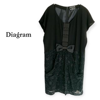 美品 Diagram ダイアグラム ワンピース ドレス フォーマル ブラック(ミニワンピース)