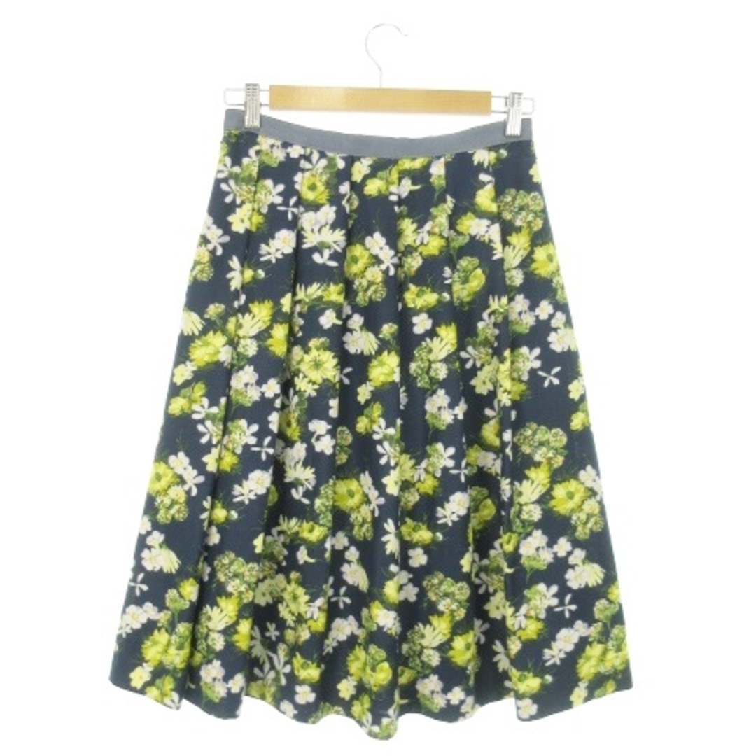JILLSTUART(ジルスチュアート)のジルスチュアート スカート フレア ミモレ ロング 花柄 きれいめ 4 紺 レディースのスカート(ロングスカート)の商品写真