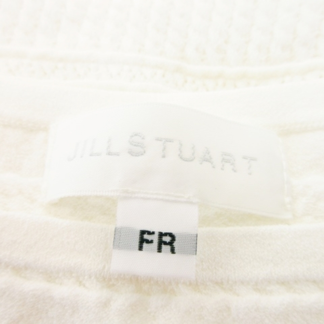 JILLSTUART(ジルスチュアート)のジルスチュアート ニット セーター スクエアネック 半袖 透かし編み FR 白 レディースのトップス(ニット/セーター)の商品写真