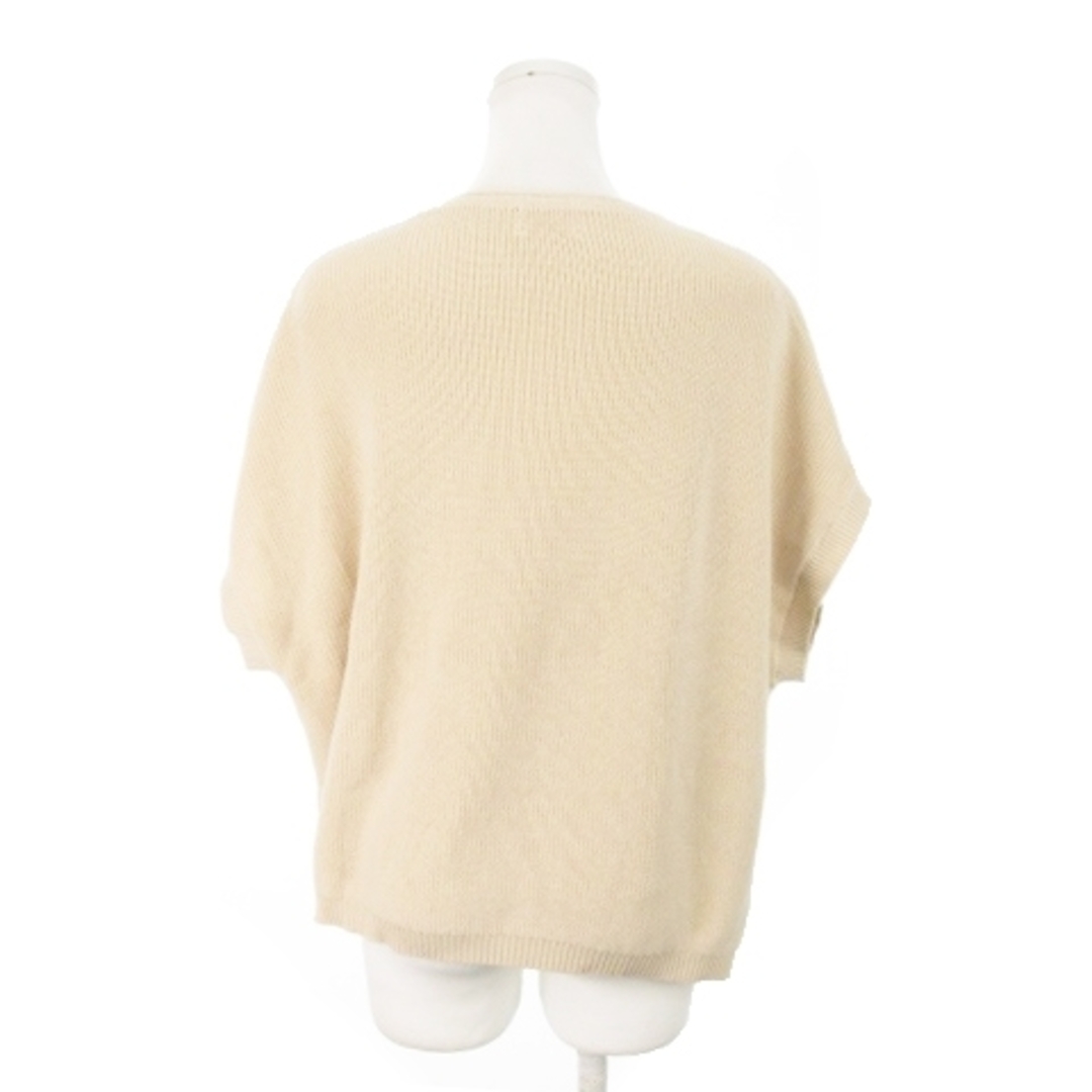 マオメイド ニット セーター ラウンドネック 半袖 ゆったり 綿 F ベージュ レディースのトップス(ニット/セーター)の商品写真