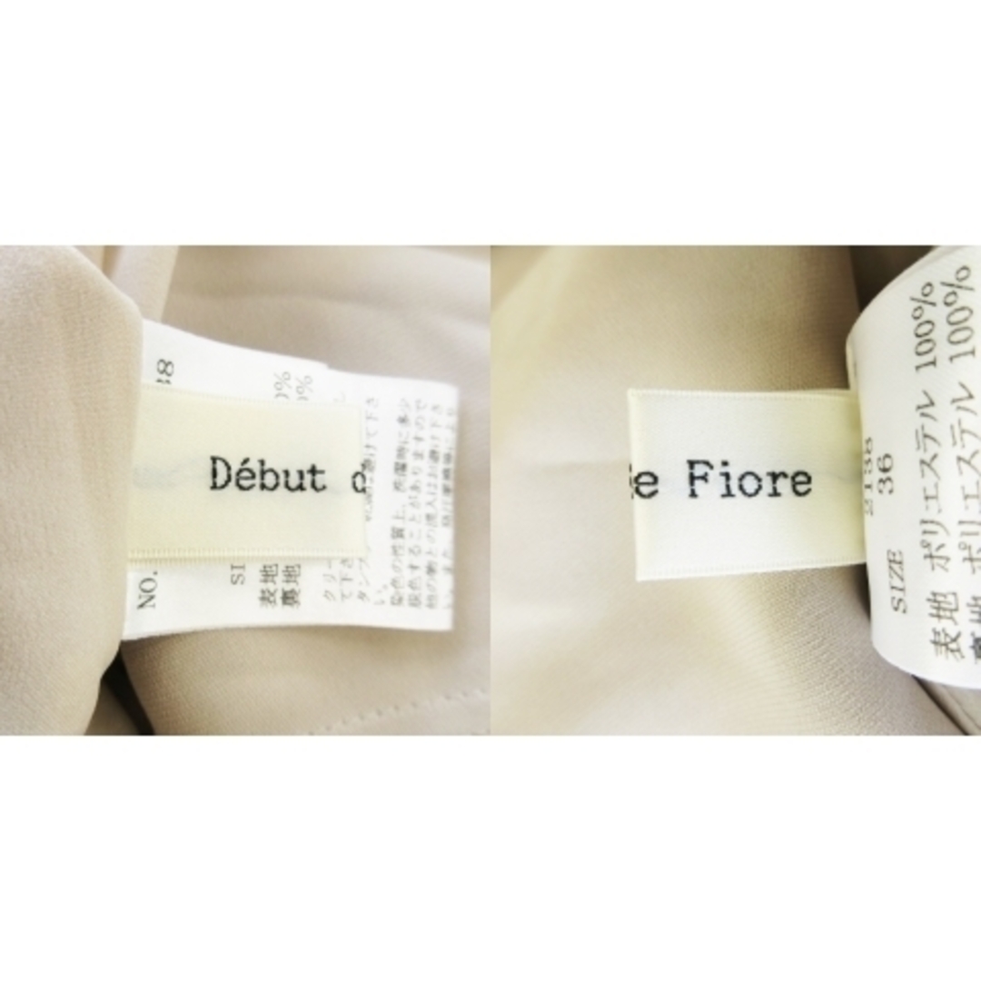 Debut de Fiore(デビュードフィオレ)のデビュードフィオレ ワンピース ひざ丈 七分袖 袖リボン 36  ベージュ レディースのワンピース(ひざ丈ワンピース)の商品写真