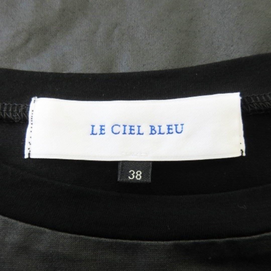 LE CIEL BLEU(ルシェルブルー)のルシェルブルー Tシャツ カットソー 半袖 薄手 プリント ボーダー 38 黒 レディースのレディース その他(その他)の商品写真