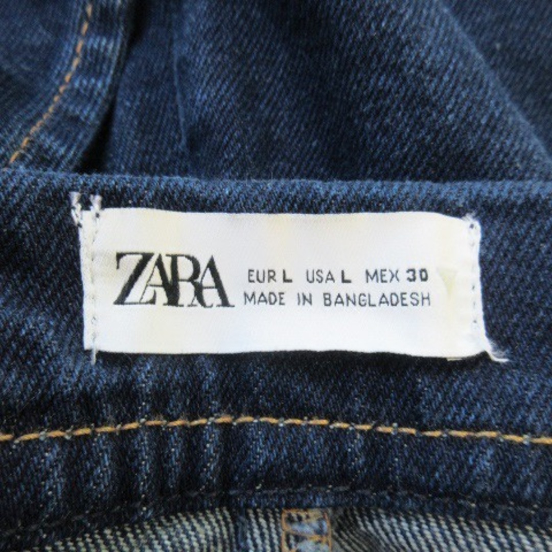 ZARA(ザラ)のザラ ジャンパースカート デニム ワンショルダー ロング 2way L 紺 レディースのスカート(ロングスカート)の商品写真