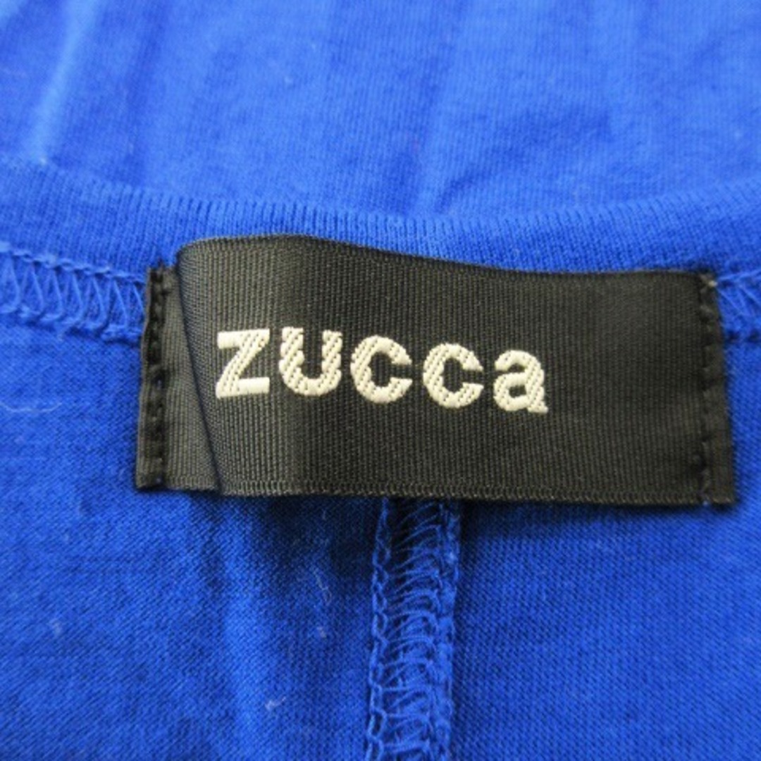 ZUCCa(ズッカ)のズッカ ワンピース ひざ丈 ノースリーブ フレアシルエット コットン M 青 レディースのワンピース(ひざ丈ワンピース)の商品写真