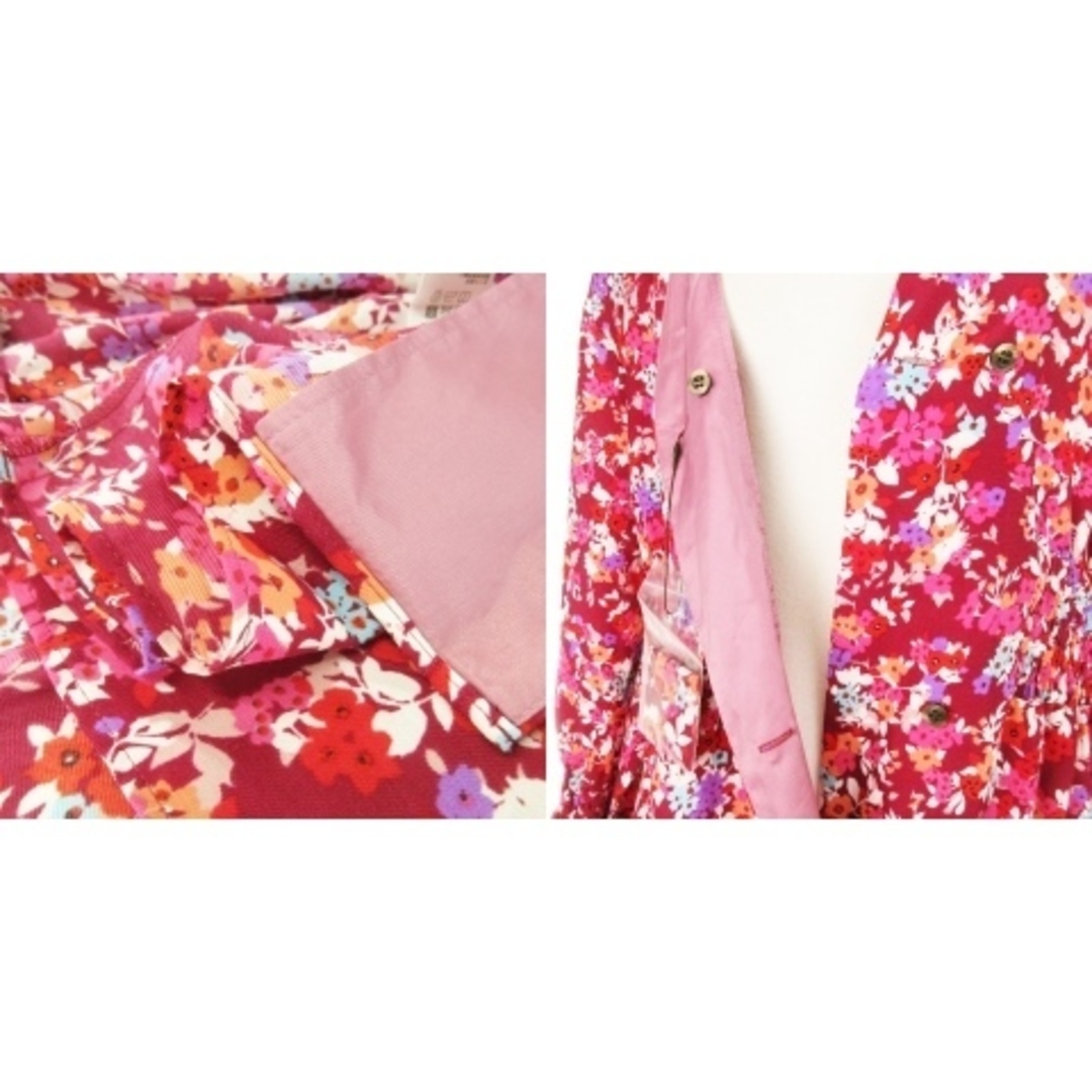 Jewel Changes(ジュエルチェンジズ)のジュエルチェンジズ ワンピース ロング Vネック 長袖 花柄 36 ピンク レディースのワンピース(ロングワンピース/マキシワンピース)の商品写真
