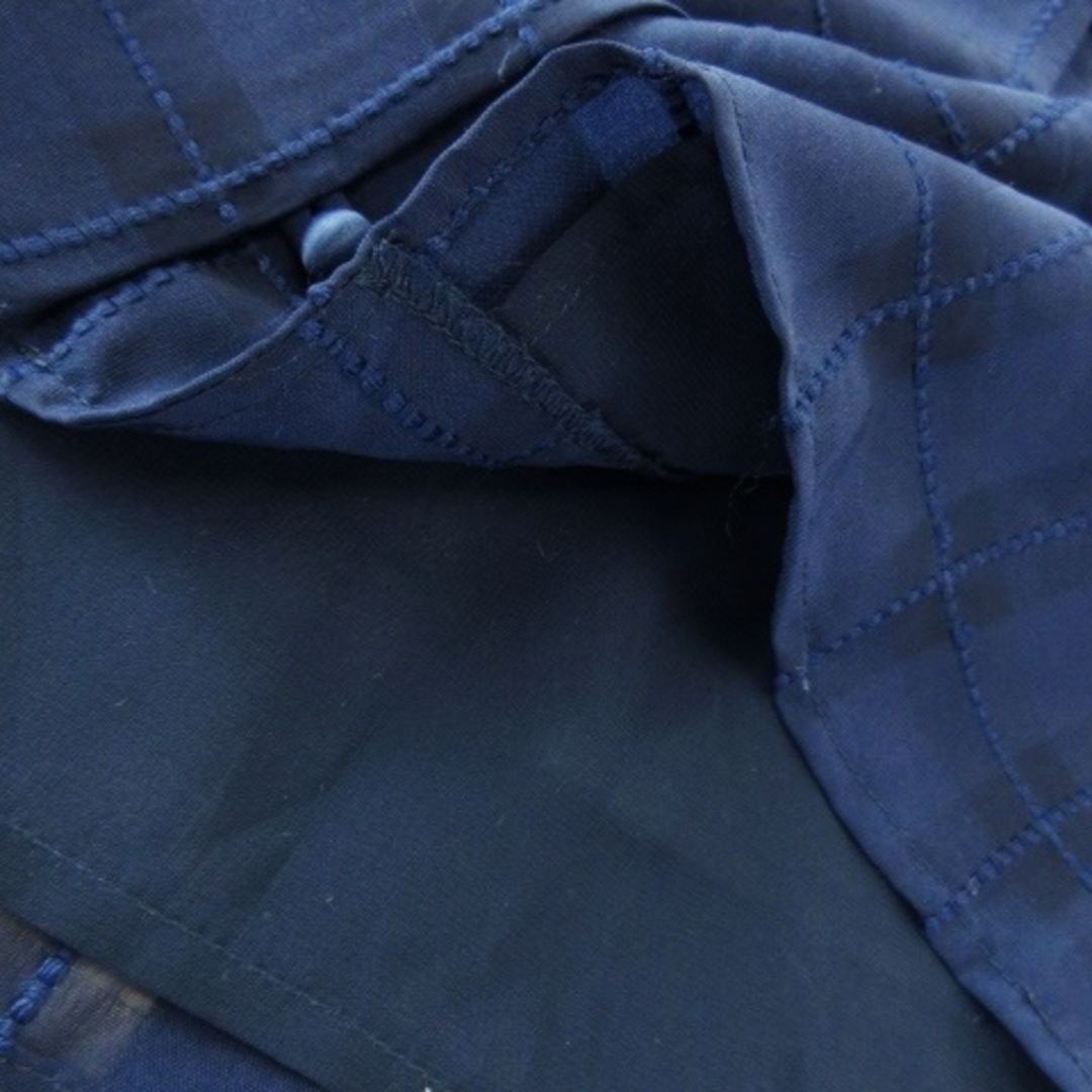 クチュールブローチ ブラウス シャツ 半袖 シアー 刺繍 チェック 38 紺 レディースのレディース その他(その他)の商品写真