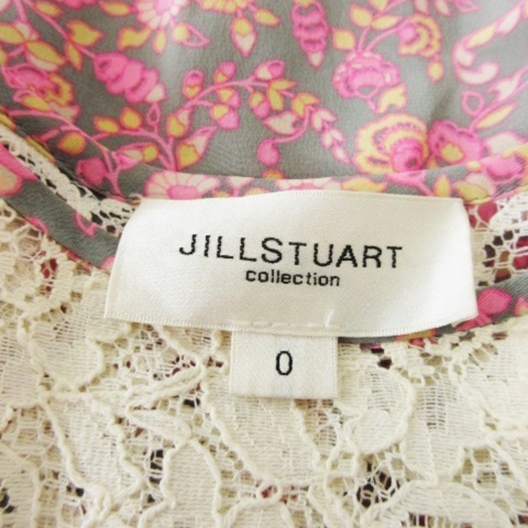 JILLSTUART(ジルスチュアート)のジルスチュアート ワンピース シルク ミニ 半袖 レース 花柄 0 ピンク レディースのワンピース(ミニワンピース)の商品写真