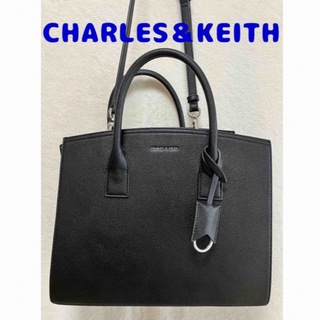 チャールズアンドキース(Charles and Keith)のCHARLES＆KEITH  2way ショルダーバック ブラック(トートバッグ)