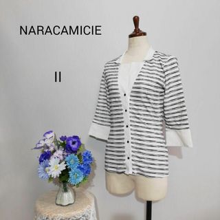 ナラカミーチェ(NARACAMICIE)のナラカミーチェ　極上美品　ブラウス　ストライプ柄　Lサイズ(シャツ/ブラウス(長袖/七分))