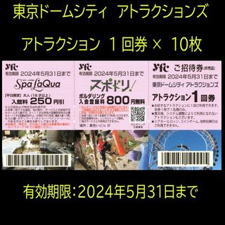 値下げしました！　東京ドームシティ　アトラクション券　10枚(遊園地/テーマパーク)