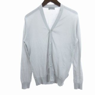 ジョンスメドレー(JOHN SMEDLEY)のジョンスメドレー カーディガン 長袖 薄手 イギリス製 コットン アイボリー S(カーディガン)