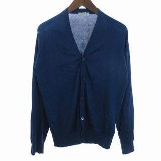 ジョンスメドレー(JOHN SMEDLEY)のジョンスメドレー カーディガン 長袖 薄手 イギリス製 コットン 青 ブルー S(カーディガン)