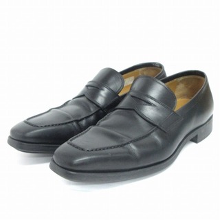マグナーニ コインローファー シューズ レザー 黒 40 25cm 靴 ■SM1(ドレス/ビジネス)