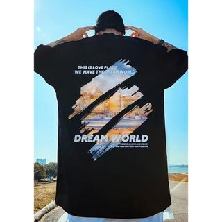 【人気商品】オーバーサイズ　Tシャツ　ストリート　バックプリント　カジュアル　(Tシャツ/カットソー(半袖/袖なし))