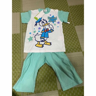 ディズニー(Disney)の新品未使用 タグ付きDisney ドナルド 半袖 パジャマ 腹巻パンツ 90 (パジャマ)