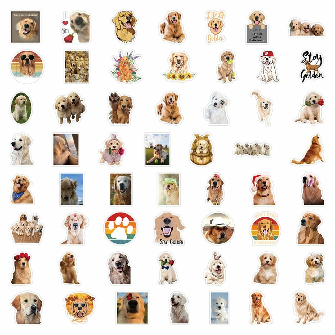 ゴールデンレトリバー 　シール56枚セット　犬　ステッカー エンタメ/ホビーのコレクション(印刷物)の商品写真