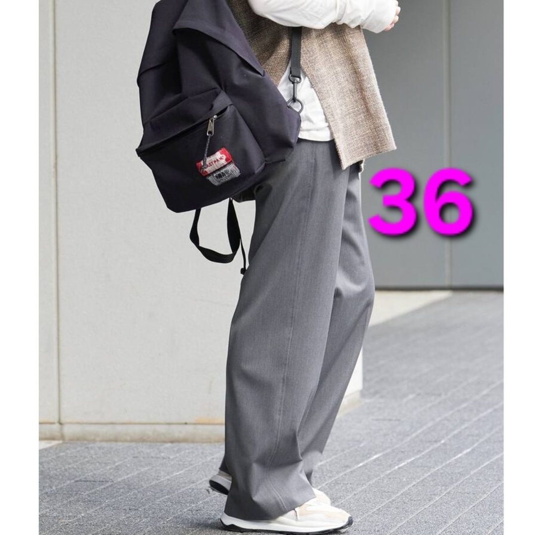 Spick & Span(スピックアンドスパン)のSpick and Span スムースツイルワンタックパンツ グレー 36 レディースのパンツ(カジュアルパンツ)の商品写真