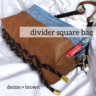 denim × brown／divider square bag(バッグ)
