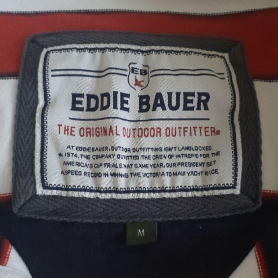 Eddie Bauer(エディーバウアー)のエディーバウアー　ボーダー　ポロシャツ　ラガーシャツ　ゆったり　半袖　M メンズのトップス(ポロシャツ)の商品写真