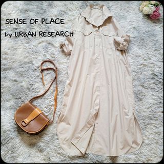 センスオブプレイスバイアーバンリサーチ(SENSE OF PLACE by URBAN RESEARCH)のセンスオブプレイス●2way羽織りにも♪エポーレット付きロング丈シャツワンピース(ロングワンピース/マキシワンピース)