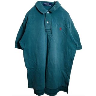 ポロラルフローレン(POLO RALPH LAUREN)の【希少】ポロラルフローレン　ナイガイ　鹿の子　半袖　ポロシャツ　L　グリーン(ポロシャツ)