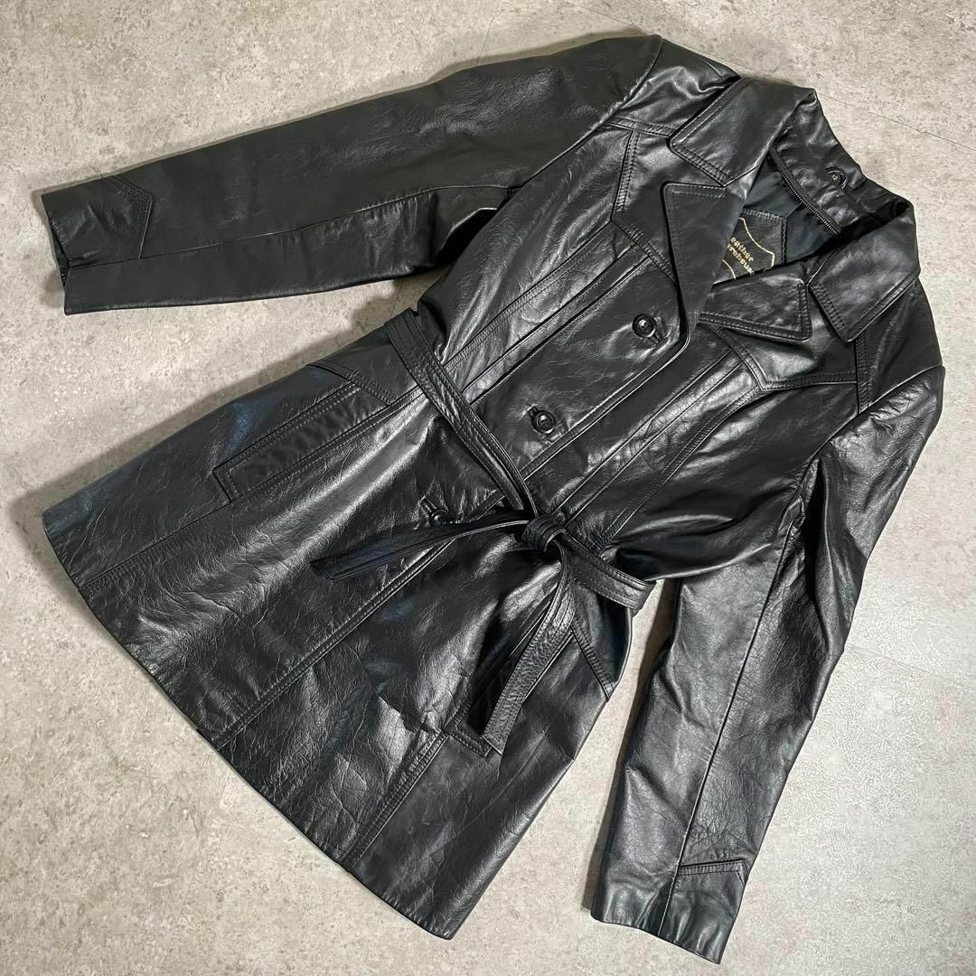 韓国製 Leather WAREHOUSE レザーショート フレアデザインコート