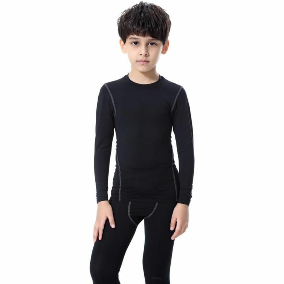 キッズ コンプレッションウェア 2点セット スポーツインナー シャツ タイツ キッズ/ベビー/マタニティのキッズ服男の子用(90cm~)(その他)の商品写真