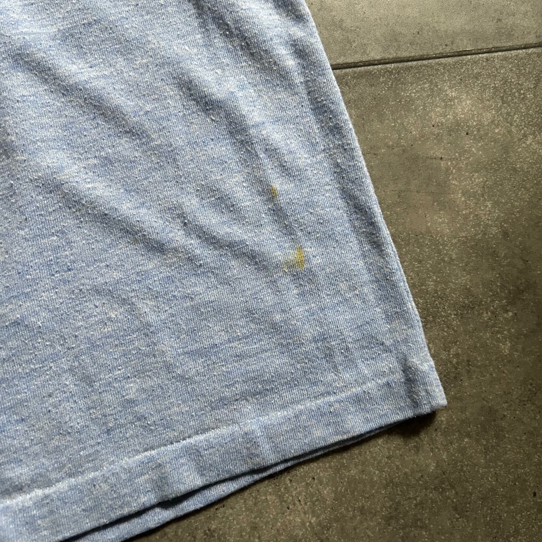 VINTAGE(ヴィンテージ)の70s ヴィンテージリンガーtシャツ USA製 ブルー×ネイビー グッドプリント メンズのトップス(Tシャツ/カットソー(半袖/袖なし))の商品写真