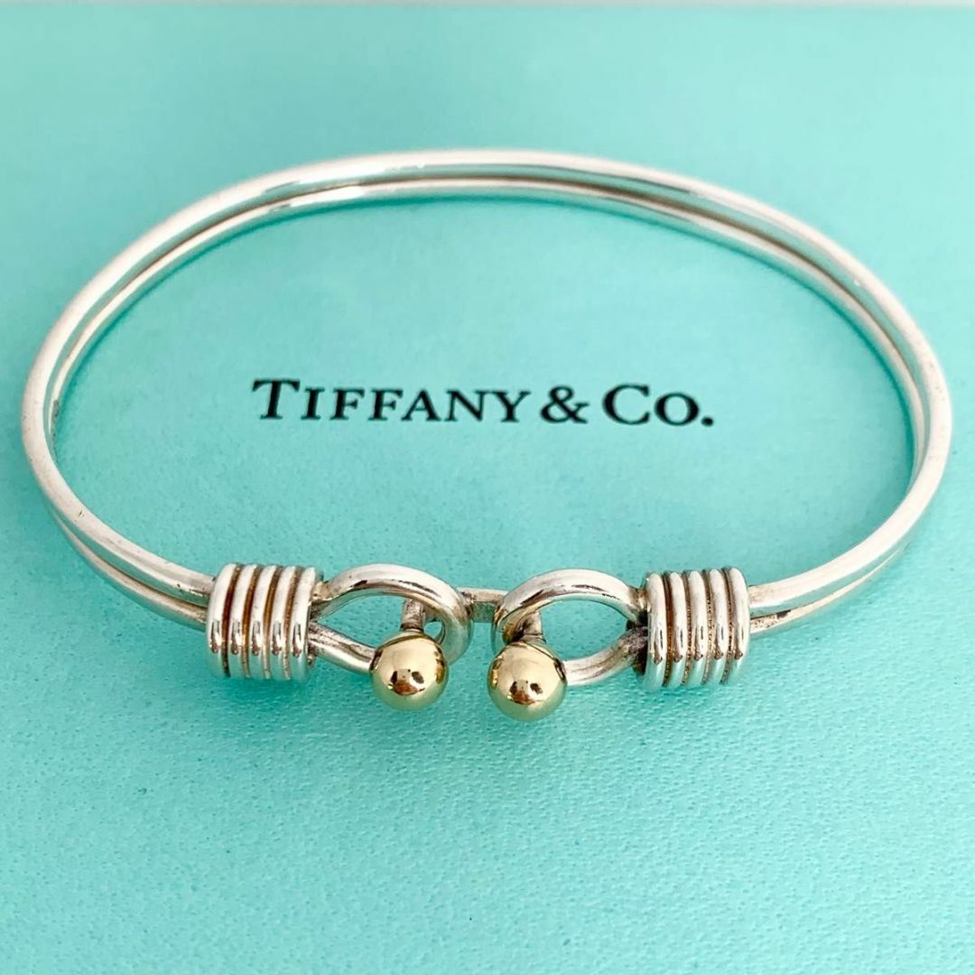 Tiffany & Co.(ティファニー)のティファニー 美品 コンビ バングル シルバー フック アイバングル df1 レディースのアクセサリー(ブレスレット/バングル)の商品写真