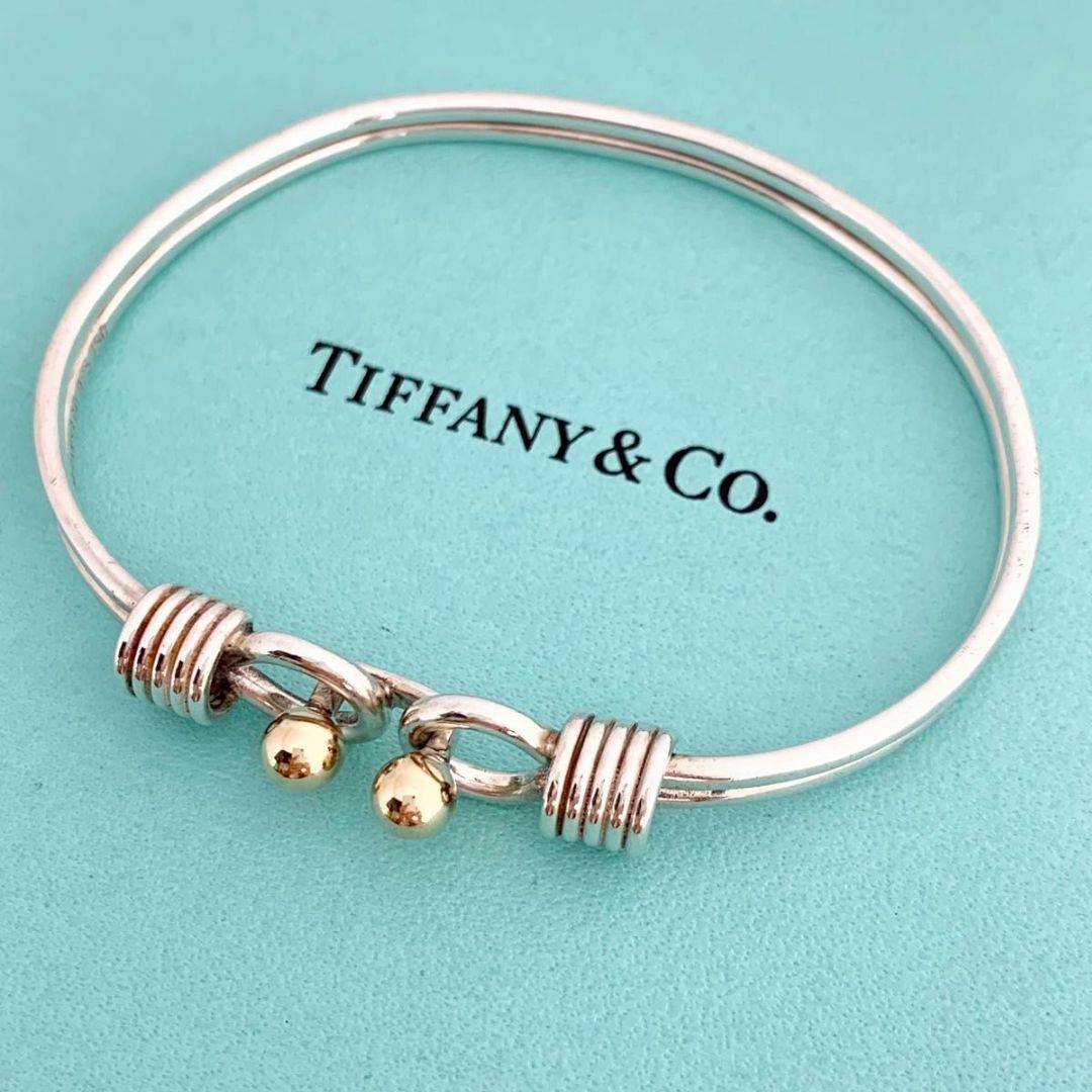 Tiffany & Co.(ティファニー)のティファニー 美品 コンビ バングル シルバー フック アイバングル df1 レディースのアクセサリー(ブレスレット/バングル)の商品写真