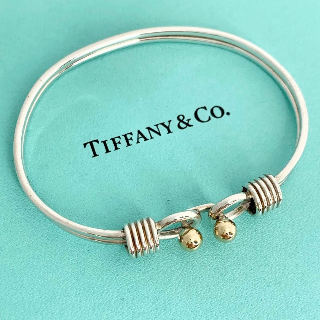 Tiffany & Co.(ティファニー)のティファニー 美品 コンビ バングル シルバー フック アイバングル df1 レディースのアクセサリー(ブレスレット/バングル)の商品写真