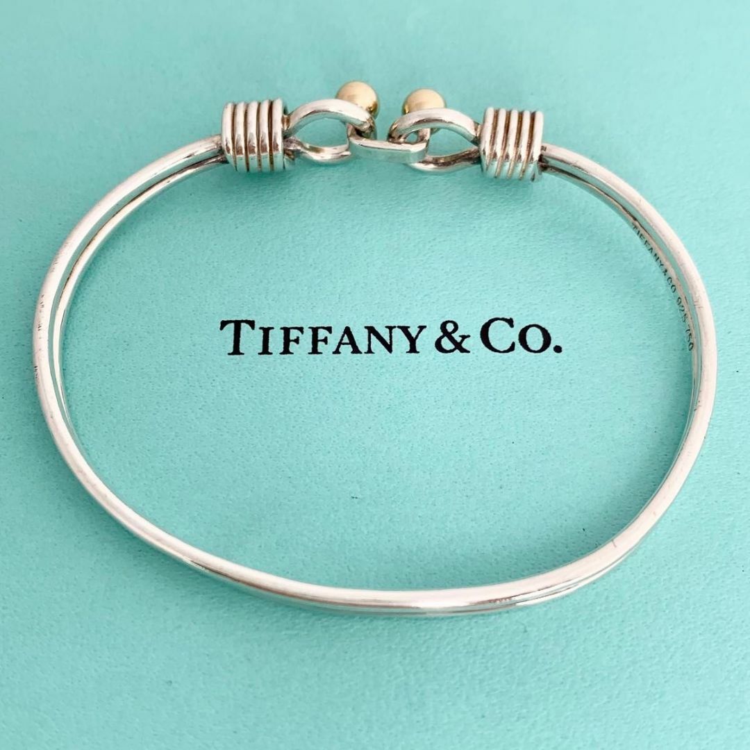 Tiffany & Co.(ティファニー)のティファニー 美品 コンビ バングル シルバー フック アイバングル df1 レディースのアクセサリー(ブレスレット/バングル)の商品写真
