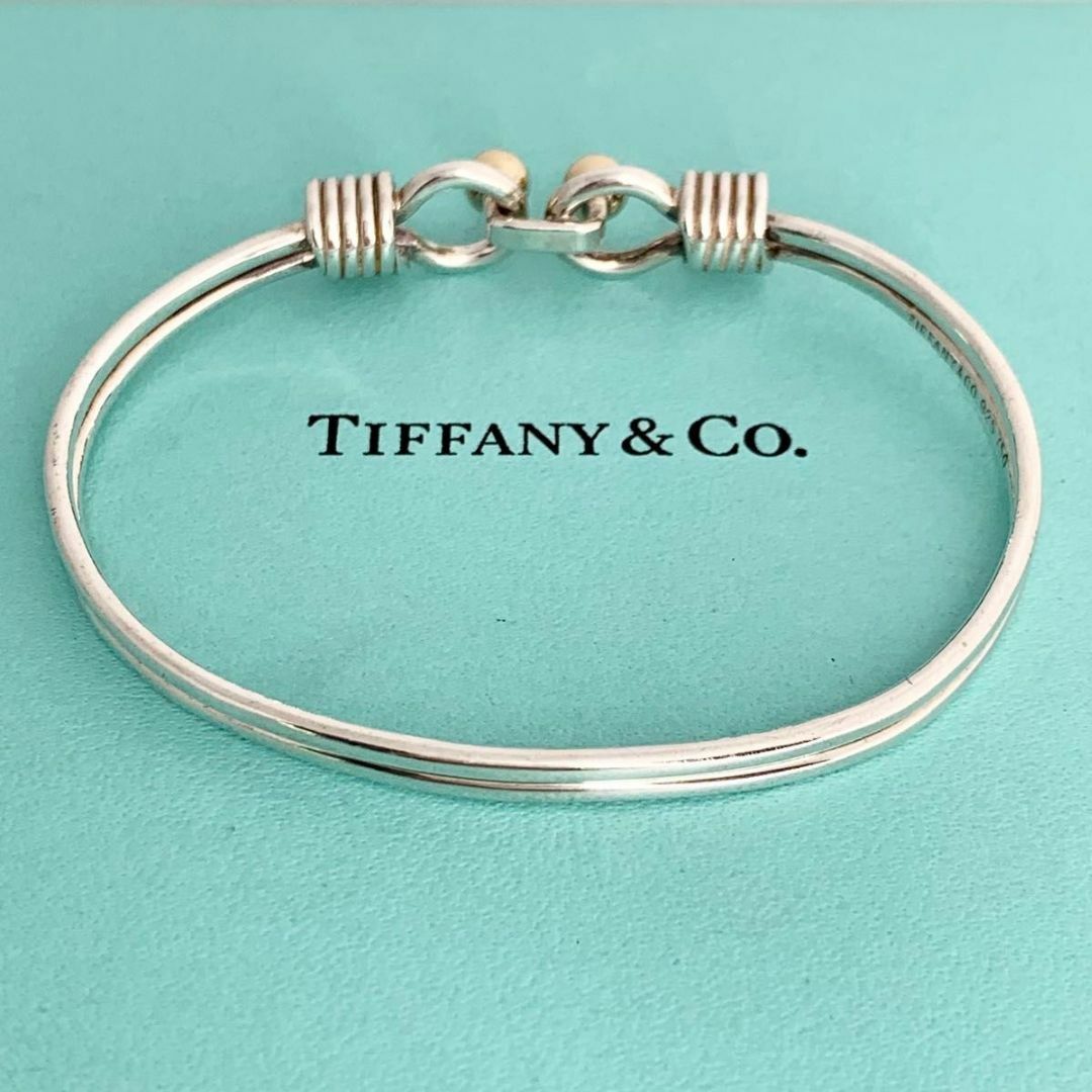 Tiffany & Co.(ティファニー)のティファニー 美品 コンビ バングル シルバー フック アイバングル df1 レディースのアクセサリー(ブレスレット/バングル)の商品写真