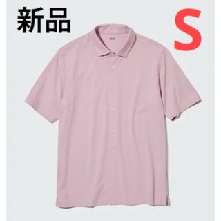 ユニクロ(UNIQLO)の新品　ユニクロ　エアリズムポロシャツ（フルオープン・半袖）Sサイズ　10ピンク(Tシャツ/カットソー(半袖/袖なし))