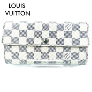 ルイヴィトン(LOUIS VUITTON)のルイヴィトン　ダミエアズール　ポルトフォイユ　サラ　長財布　レザー　革　ホワイト(財布)