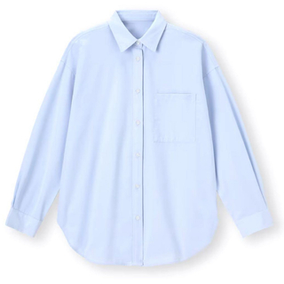 ジーユー(GU)のGU ジーユー　オーバーサイズシャツ(長袖) UVカット　ブルー(シャツ/ブラウス(長袖/七分))