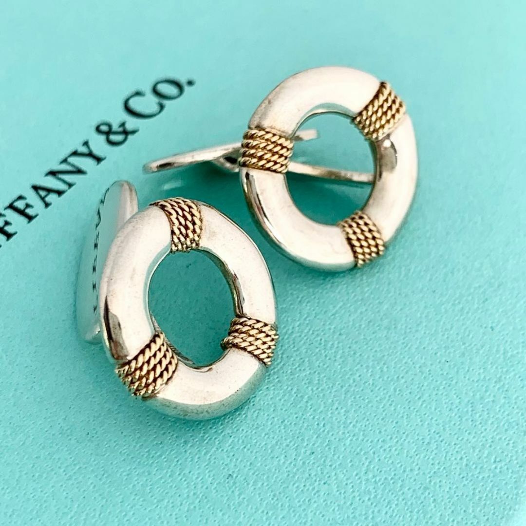 Tiffany & Co.(ティファニー)のティファニーオープン サークル コンビ カフス シルバー K18 di1 メンズのファッション小物(カフリンクス)の商品写真