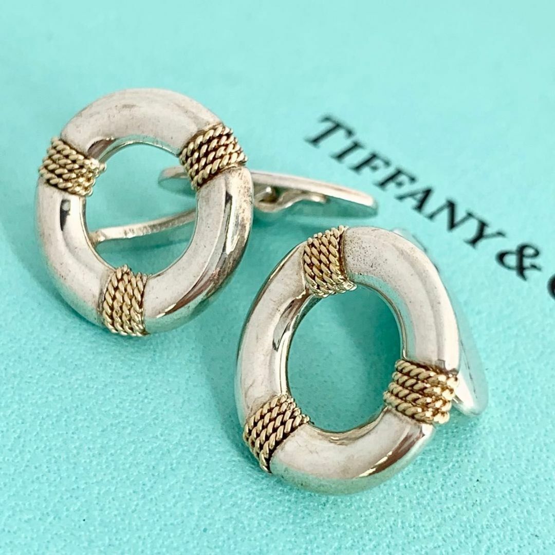 Tiffany & Co.(ティファニー)のティファニーオープン サークル コンビ カフス シルバー K18 di1 メンズのファッション小物(カフリンクス)の商品写真