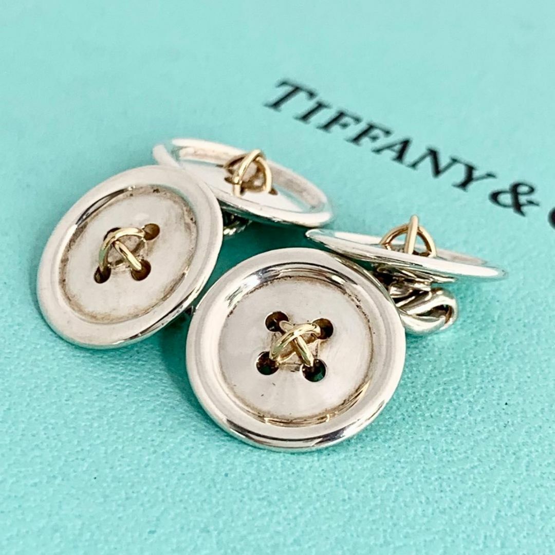 Tiffany & Co.(ティファニー)のティファニー コンビ カフリンクス ボタンK18 シルバー di6 メンズのファッション小物(カフリンクス)の商品写真