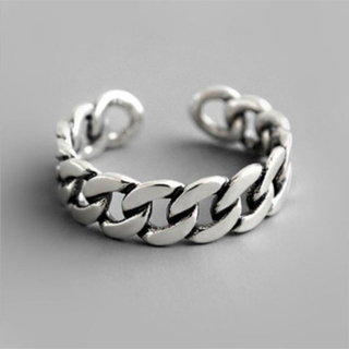 シルバーリング　指輪　チェーン　メンズ　silver925　男女兼用　韓国(リング(指輪))