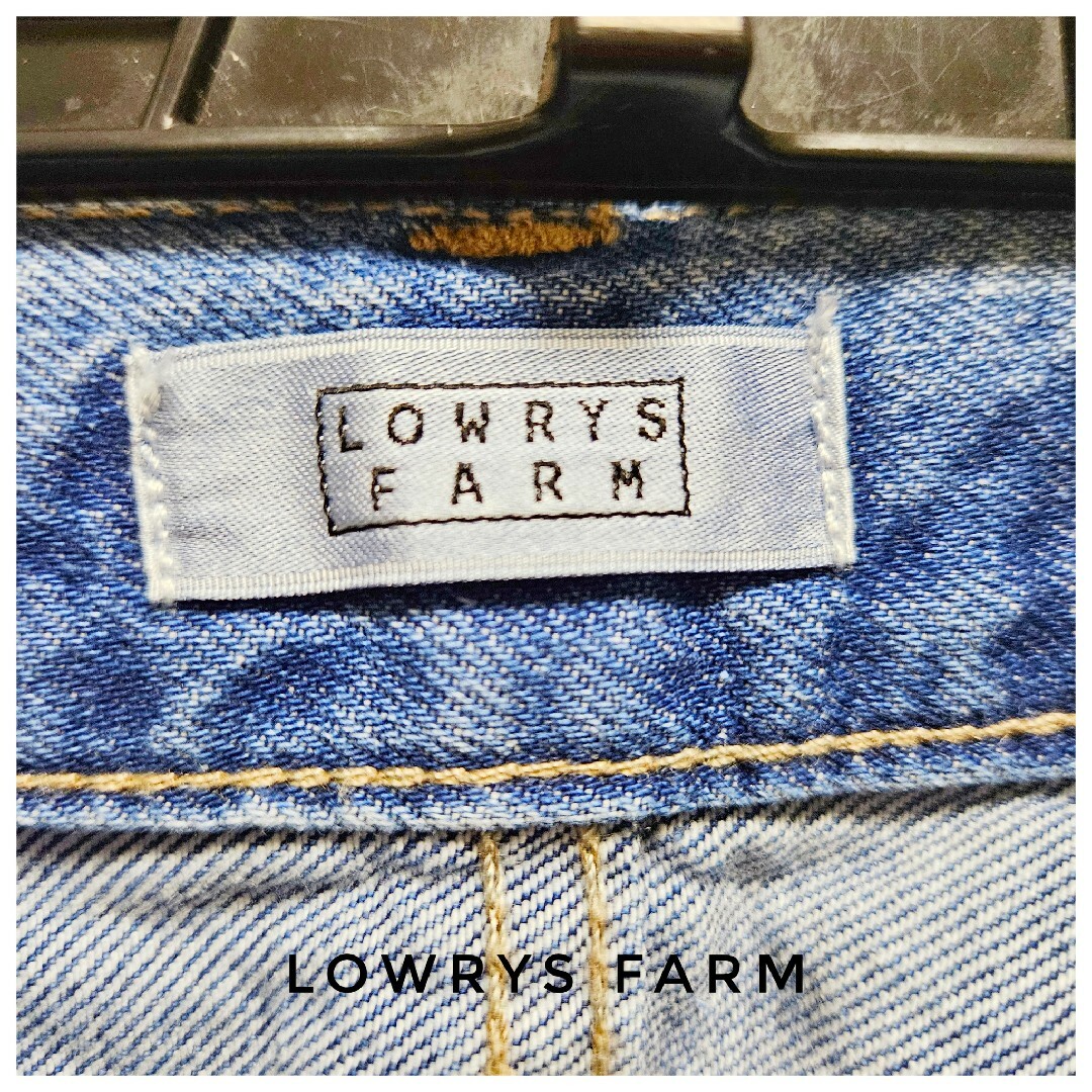 LOWRYS FARM(ローリーズファーム)の美品　LOWRYS FARM　デニム　ダメージ　青　カジュアル　バギー　M レディースのパンツ(デニム/ジーンズ)の商品写真