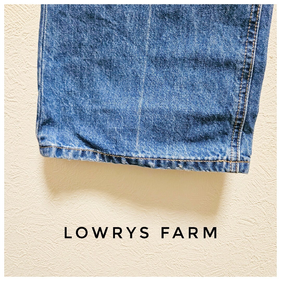 LOWRYS FARM(ローリーズファーム)の美品　LOWRYS FARM　デニム　ダメージ　青　カジュアル　バギー　M レディースのパンツ(デニム/ジーンズ)の商品写真