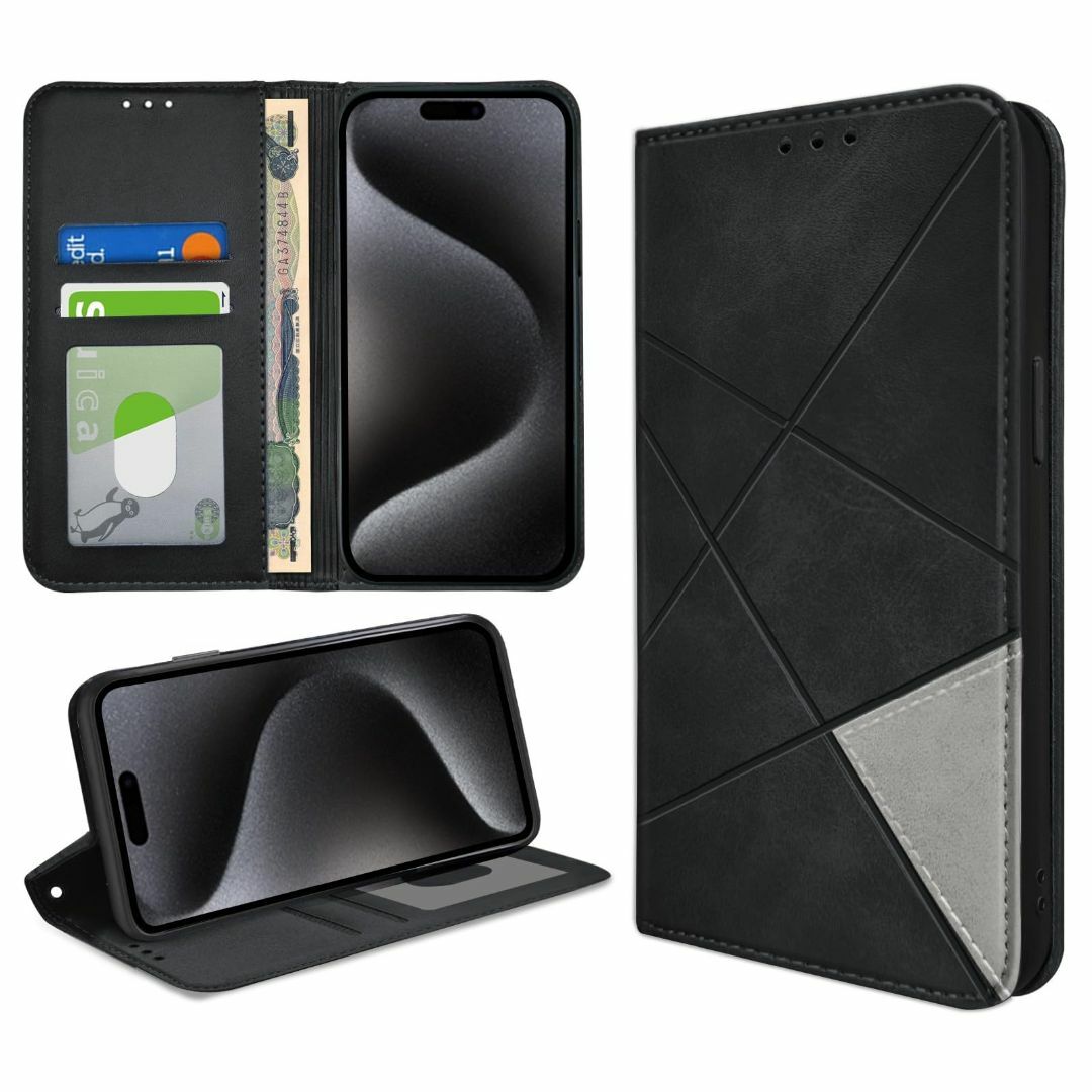 iPhone 15ProMax 手帳型 ケース 財布型 耐衝撃 スマホケース 手 スマホ/家電/カメラのスマホアクセサリー(その他)の商品写真