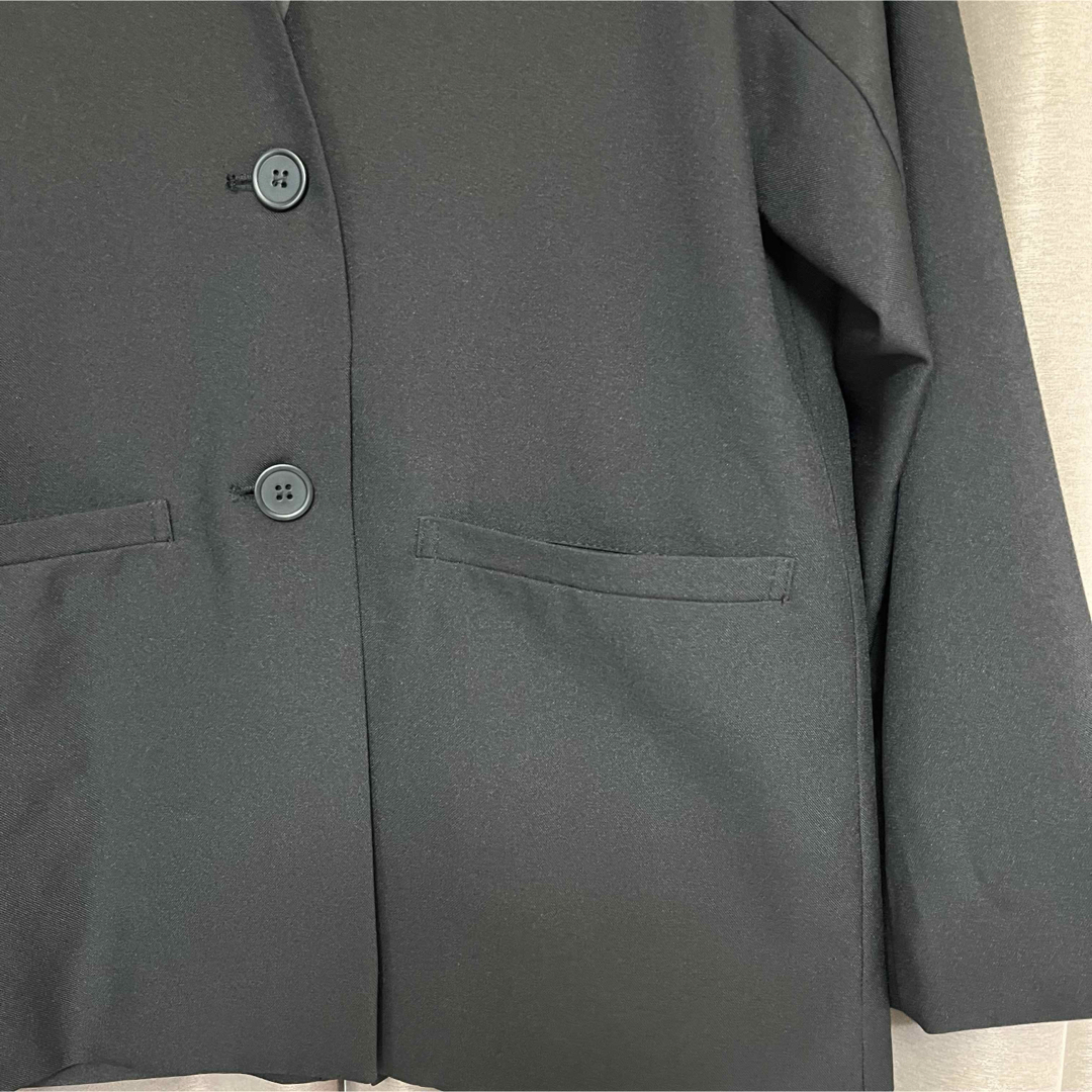 feepur カラーレスシングルジャケット 黒 Mサイズ レディースのジャケット/アウター(ノーカラージャケット)の商品写真