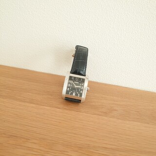 フェンディ(FENDI)のフェンディ メンズ 自動巻 腕時計 スクエア デイト 7400G 革 黒(腕時計(アナログ))