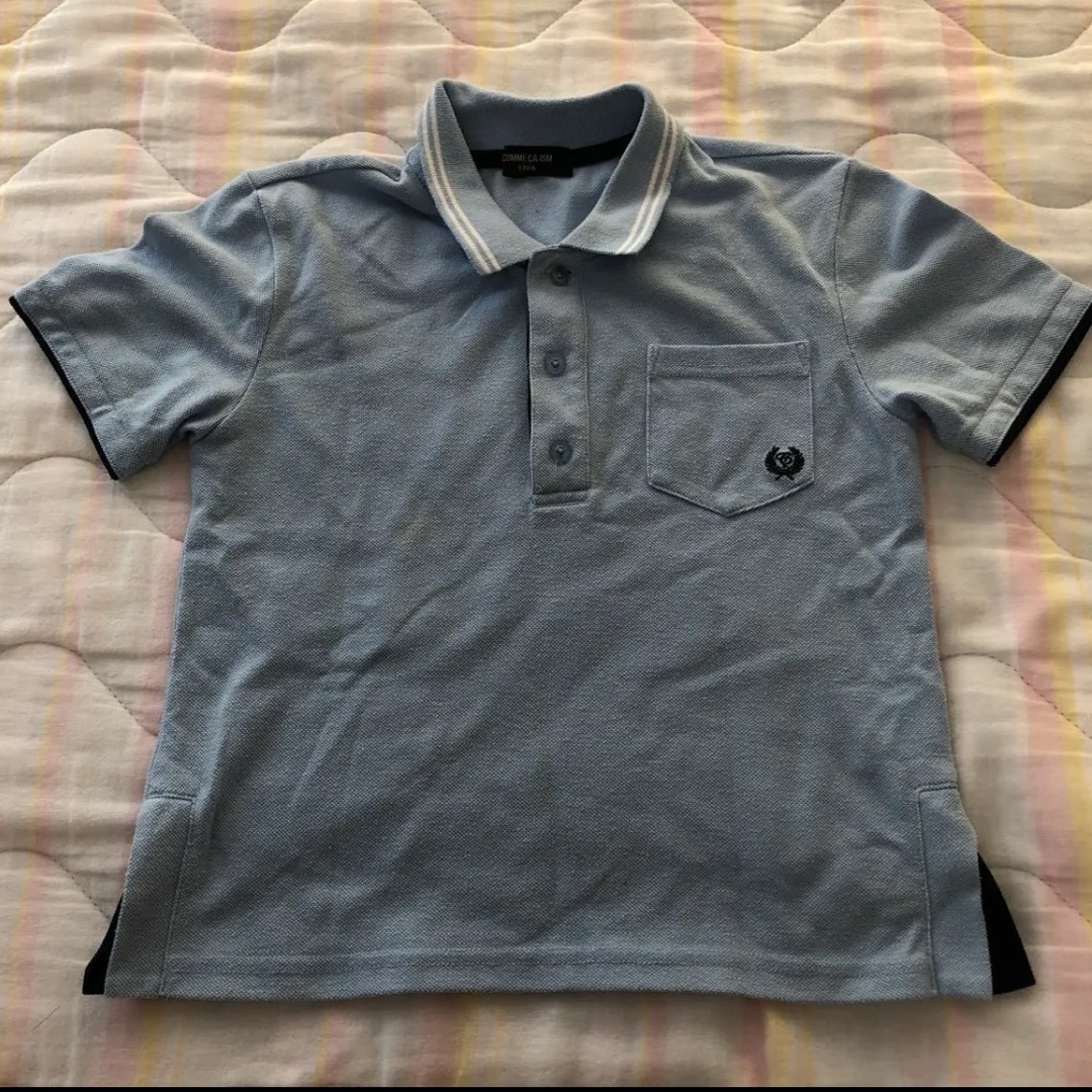 COMME CA ISM(コムサイズム)のコムサイズム　ポロシャツ　半袖　水色　130 キッズ/ベビー/マタニティのキッズ服男の子用(90cm~)(Tシャツ/カットソー)の商品写真