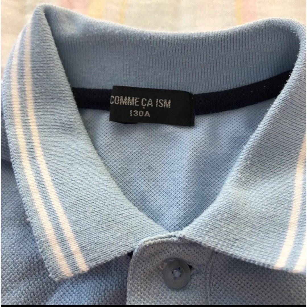 COMME CA ISM(コムサイズム)のコムサイズム　ポロシャツ　半袖　水色　130 キッズ/ベビー/マタニティのキッズ服男の子用(90cm~)(Tシャツ/カットソー)の商品写真