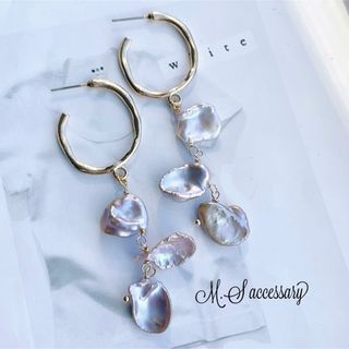 花びらケシパール◇フープピアス(ピアス)